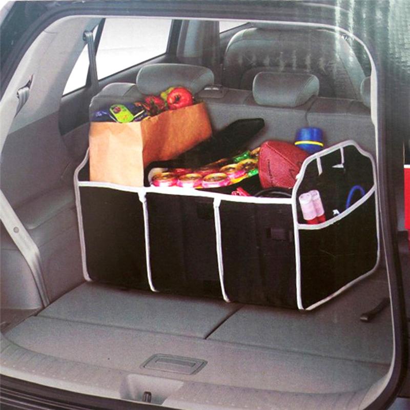 Collapsible Black Car Trunk Organizer Toys Food Storage Truck Cargo Container Bags Box